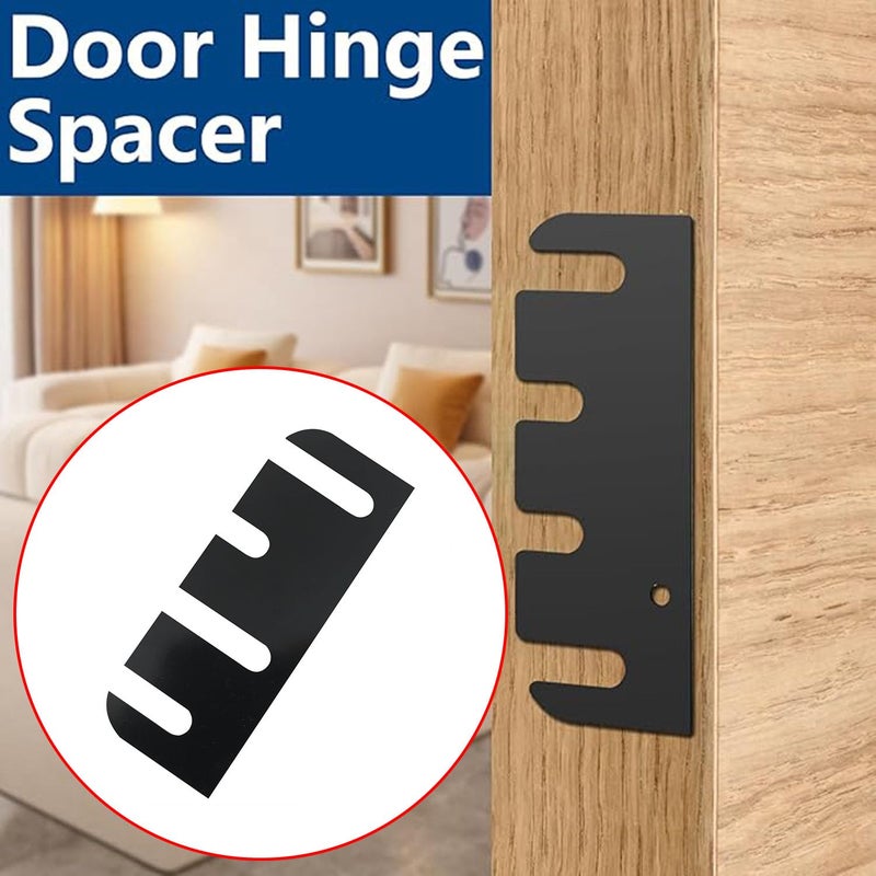 CHENJIN 10PCS 4 Inch Plastic Door Hinge Shims 38.4x101.6x1mm Door Alignment Fixing Metal Plates for Repair Kits Black - Image 5